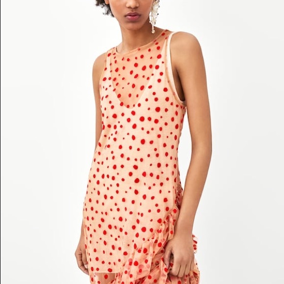 ZARA Trafaluc Polka Dot Maxi Dress  NWT - Picture 5 of 8